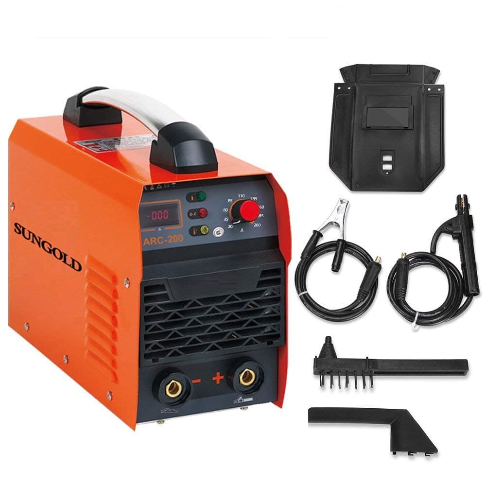 SUNGOLDPOWER 200A ARC MMA IGBT Digital Display LCD Hot Start Welding Machine DC Inverter Welder 200 AMP Rod Anti-Stick 220V,230V,240V Complete Package