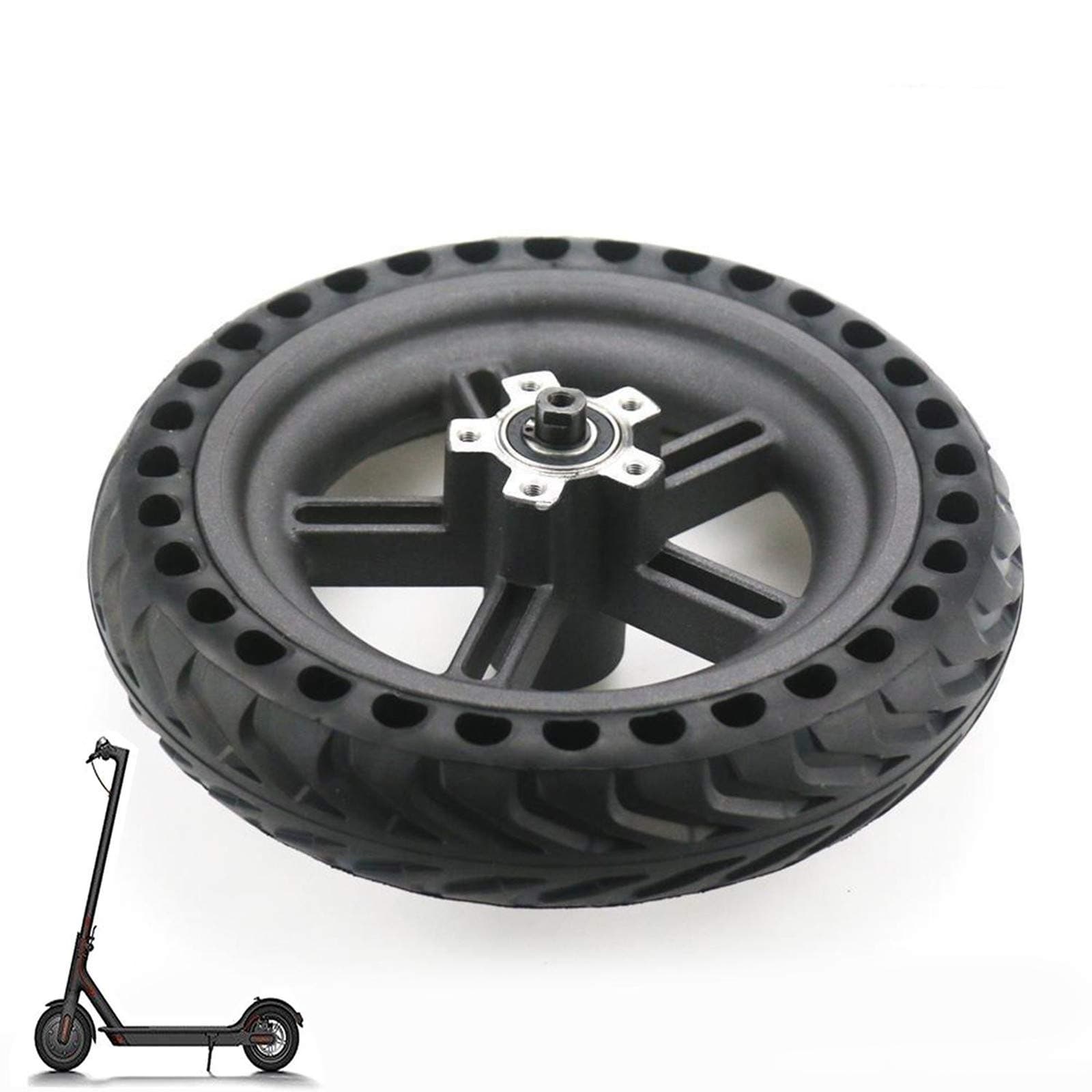 EMEBAYTire and Hub Set For Xiaomi M365 Electric Scooter, Whole Tire Wheel Hub Explosion-Proof Tire Set Anti-Skidding Tyre Wheels
