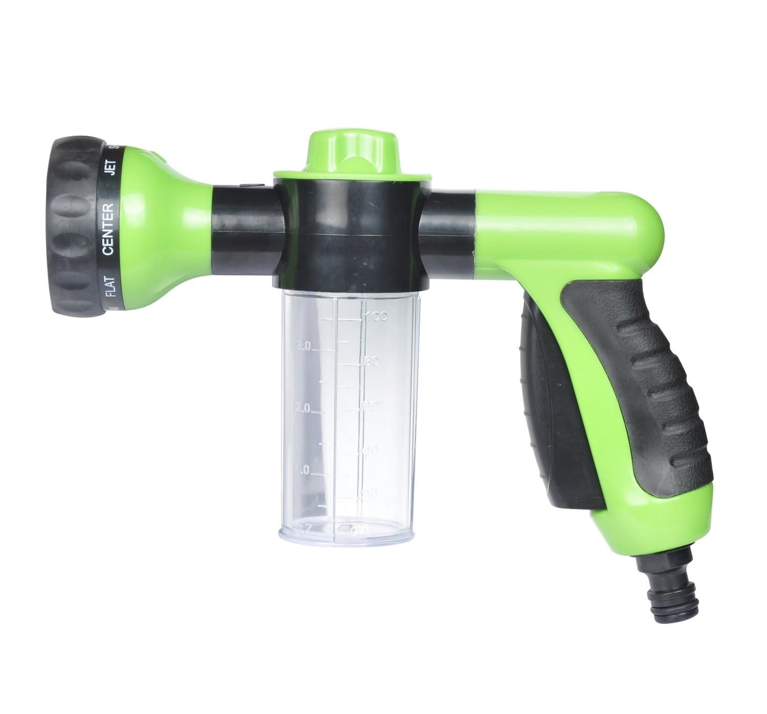 Garden Hose Nozzle Hand Sprayer High Pressure Foam Car Washer Water Gun with Car Clean Foam Addable Spray Nozzle for Car Washing, Gardening, Pet Washing etc (Green)