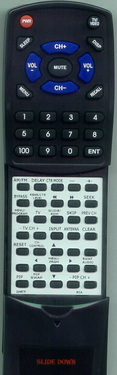 Replacement Remote Control for RCA RP9978, RP9953, 224875, RV3798, RV9935A, RV9910A