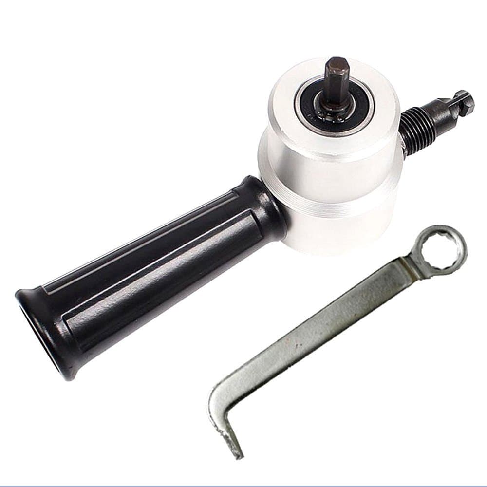 Raysen Double Head Sheet Metal Cutter Nibbler Cutter 360 Degree Adjustable Power Drill Nibbler Cutting Tool Kit