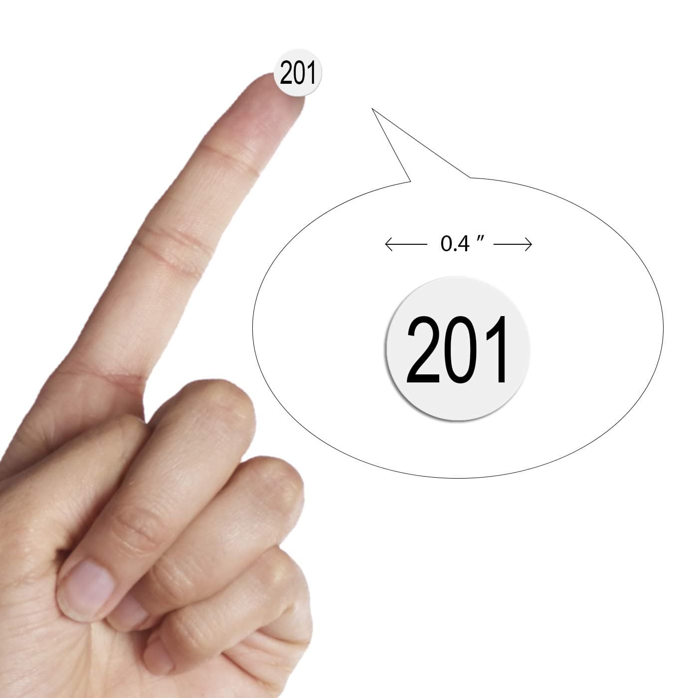 dealzEpic - Number Stickers - 201 to 400 Round Self Adhesive Stickers | Small Peel and Stick Inventory/Storage Organizing Paper Consecutive Sequential Numbering Labels