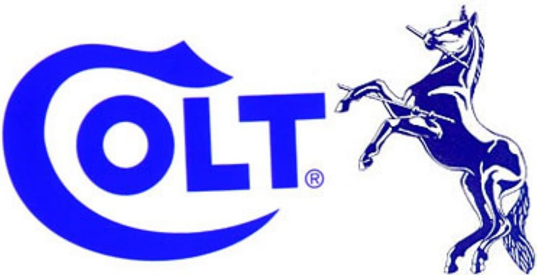 Colt Firearms Horse Logo Blue Logo'd Full Color Window Decal Sticker