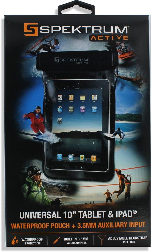 Spektrum Active Universal 10" Tablet & iPad Waterproof Pouch + 3.5mm Auxiliary Input