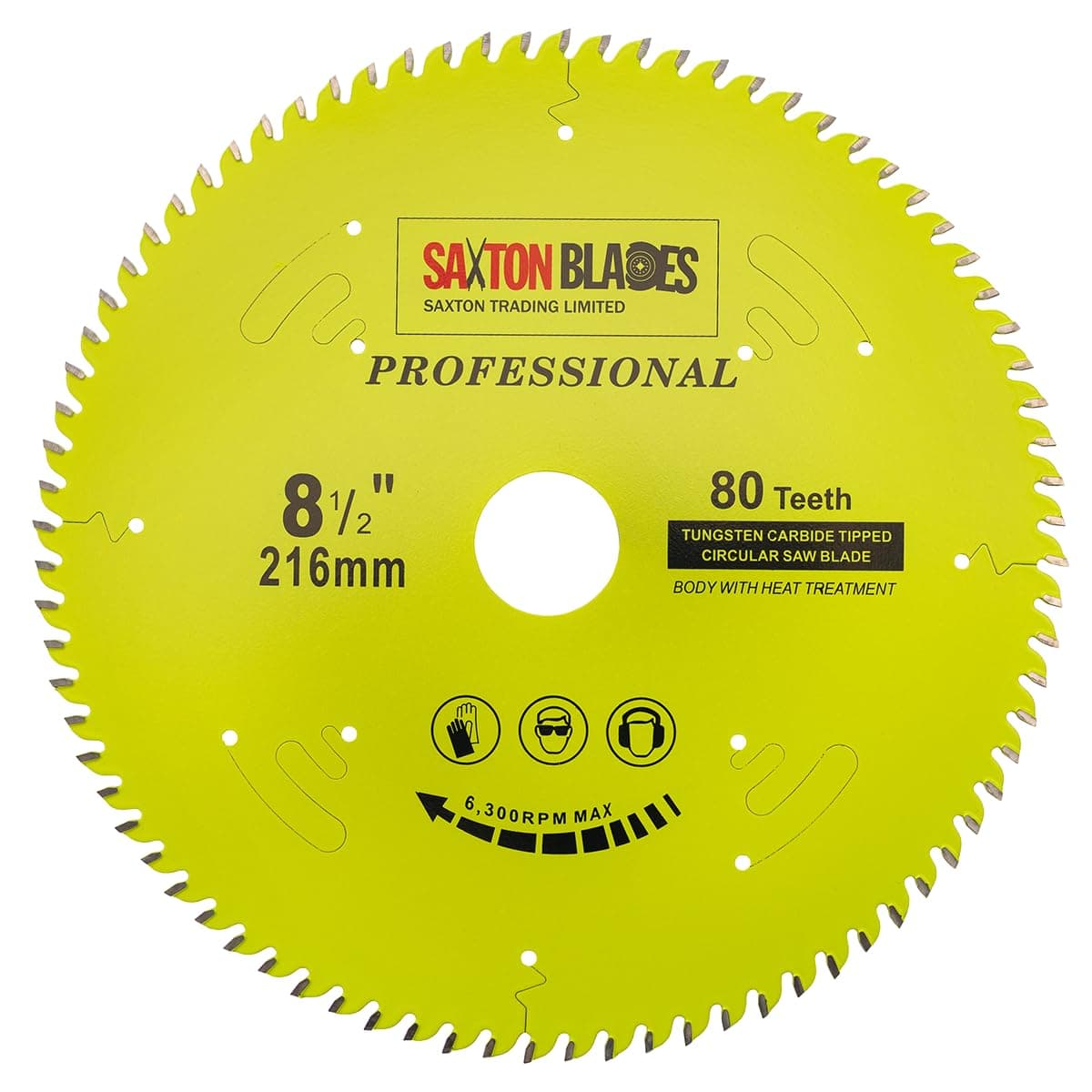 TCT21680TPRO Saxton Professional Range TCT Circular Saw Blade 216mm x 80T x 30mm Bore, 16, 20, 25mm Reduction Rings