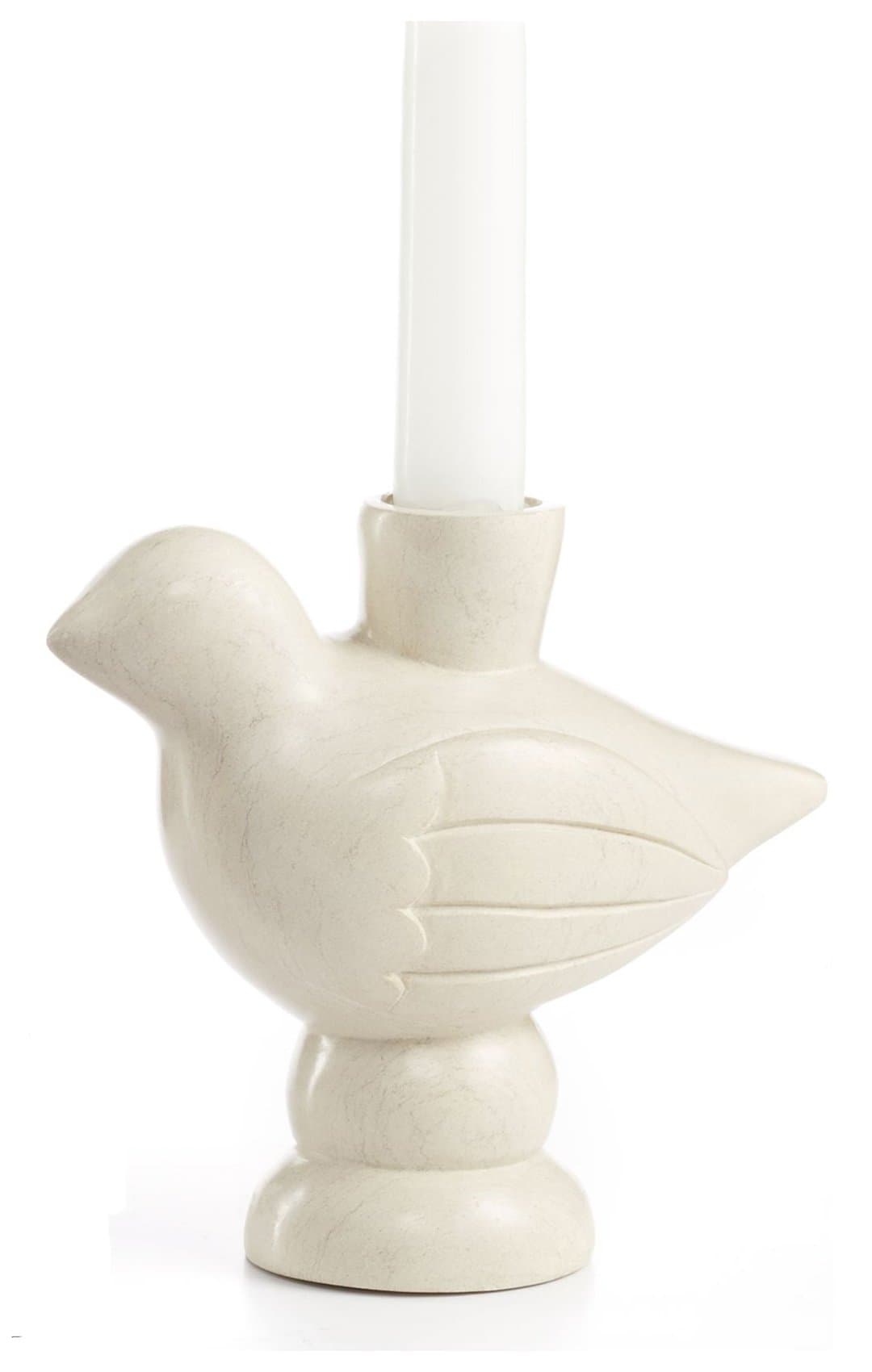 White Soapstone Bird Taper Holder