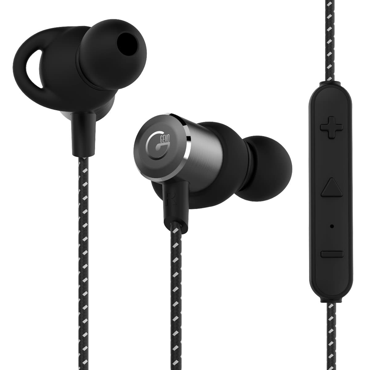 GEVO Bluetooth Headsets Bluetooth 4.1 Magnetic Earbuds Wireless Sport Headphones 8 Hours Working Noise Cancelling Earphone with Volume control and Mac