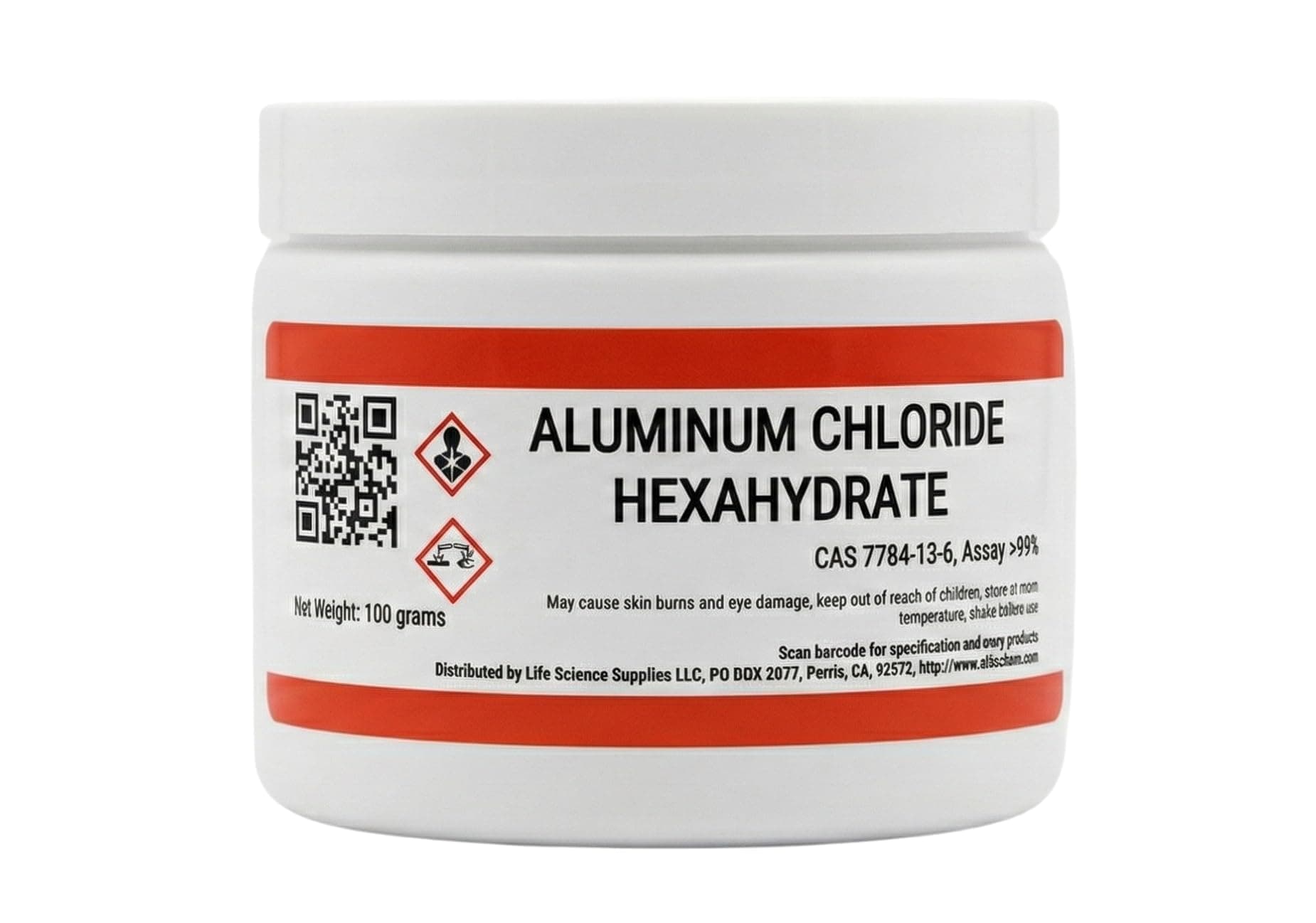 Aluminum Chloride hexahydrate, Reagent, 99%, 100 Grams