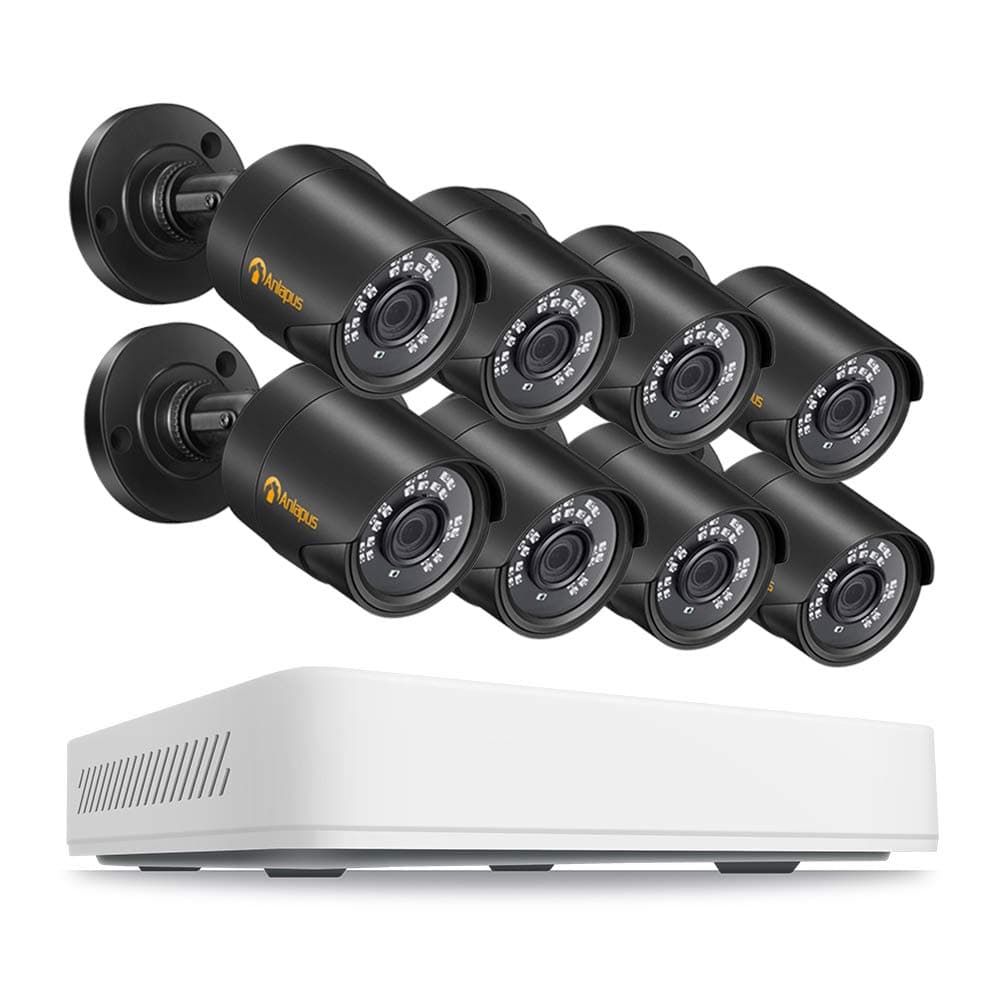 Anlapus 1080P Home Security Camera System 8CH 4-in-1 H.265+ Surveillance Video DVR Recorder and 8pcs 2.0MP HD Weatherproof CCTV Cameras No Hard Drive, Motion Alert, Smartphone&Remote Access