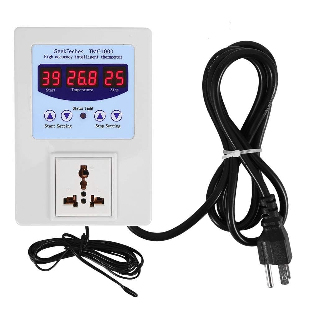 TMC-1000 AC110-240V 10A LED Digital Intelligent Pre-Wired Temperature Controller with Sensor for Test, Measure and Inspect(US Plug )