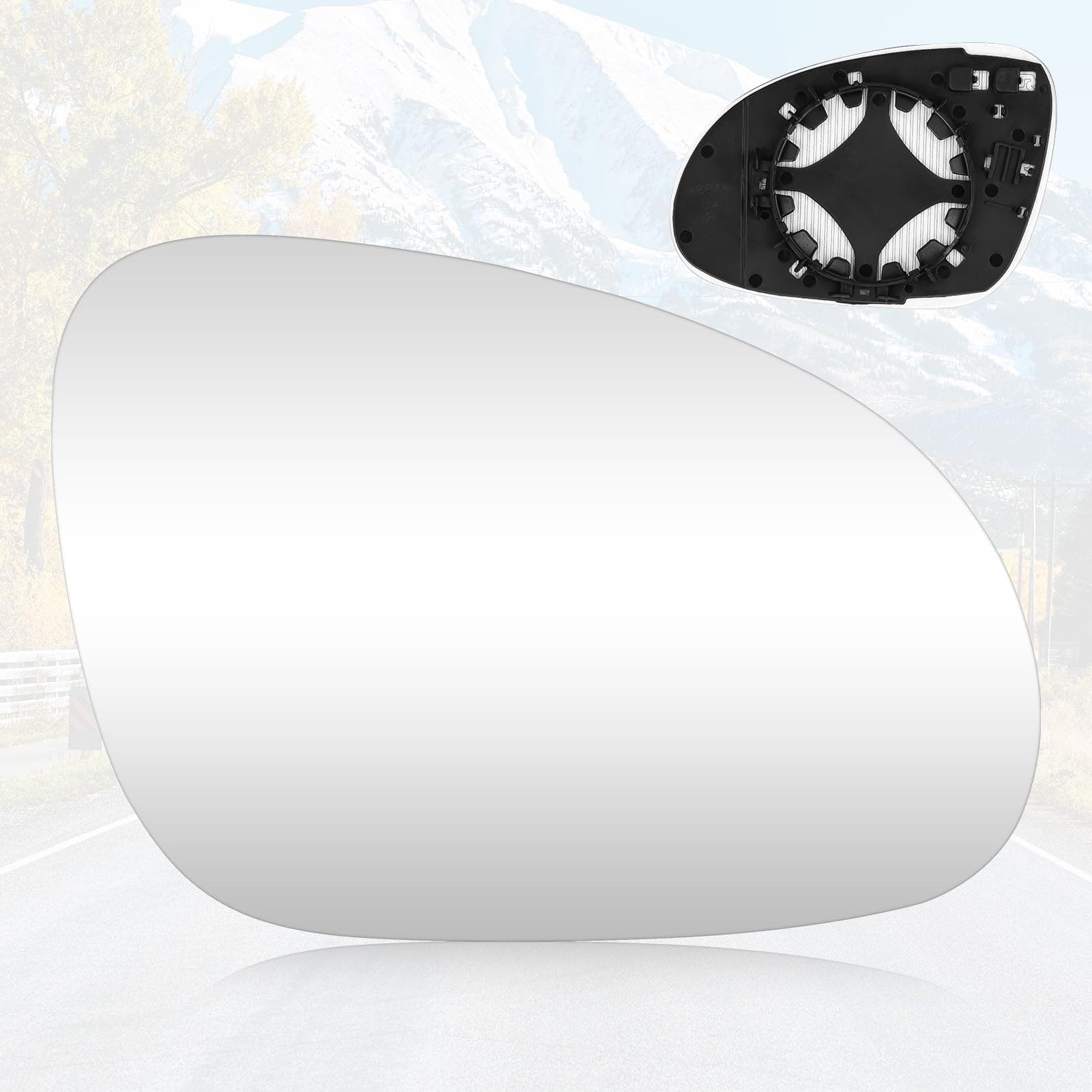 Youxmoto Passenger Right Side Heated Mirror Glass Replacement 2005-2010 Fit For VW R32 EOS GTI Rabbit Jetta Passat, Convex Mirror Glass, fit 7M3857522E