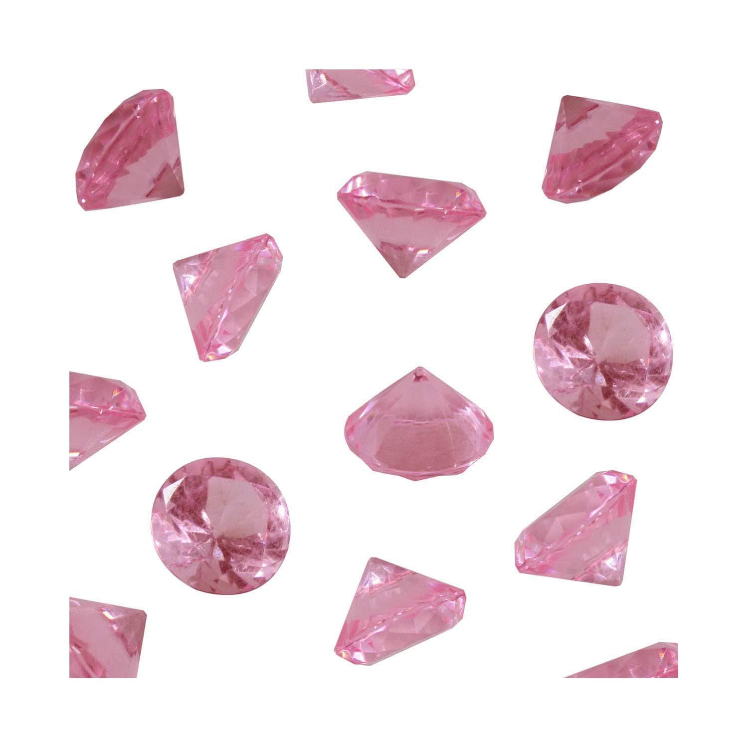 WELMATCH Pink Acrylic Diamond Vase Fillers 1 Pound - 240 pcs 3/4 Inch Wedding Party Event Banquet Birthday Decoration Crystals Gem Table Scatters (Pink, 240 pcs)