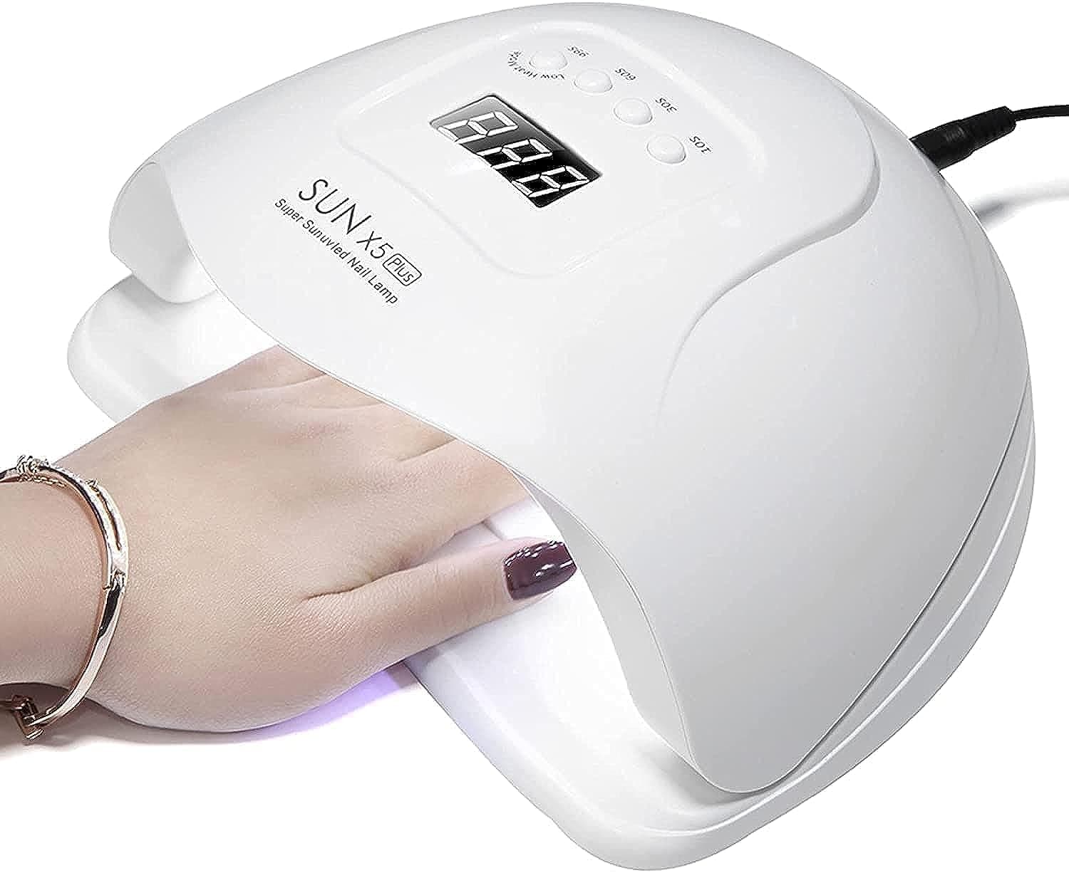 SKY-TOUCH Professional Gel Polish Led Nail Drying Lamp,Nail Dryer Sun X5 PlUS 54W Uv Lamp For Professional Manicure Salon,Nails, Polish, Curing, Manicure, Pedicure,Nail Arts Tools, White