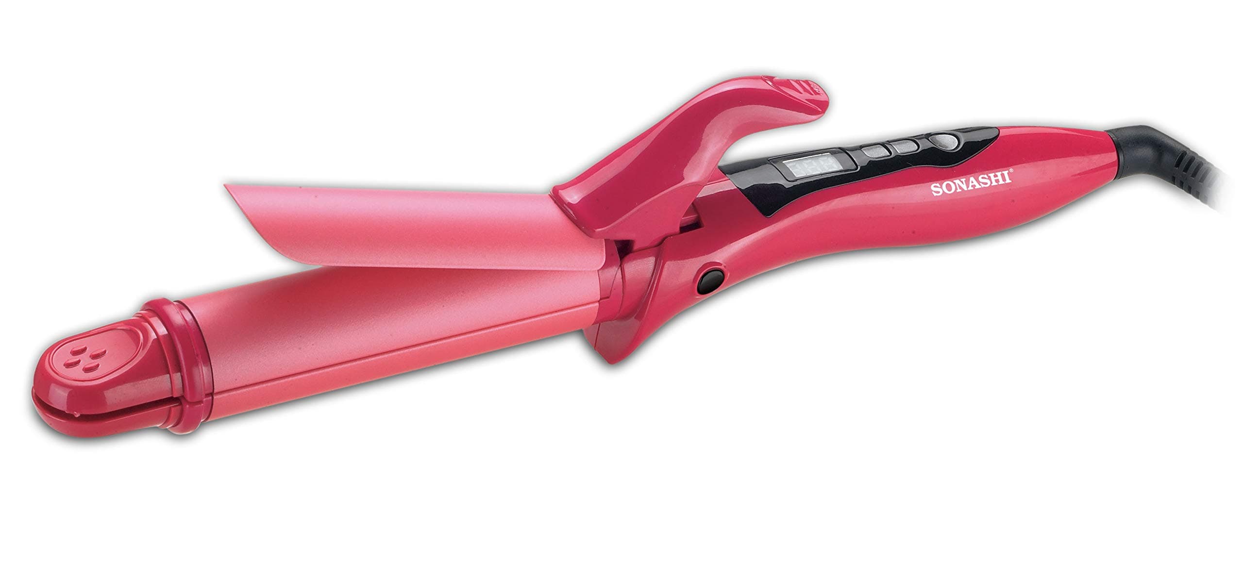 SONASHI SHC-3005 2-in-1 Hair Curler and Straightener [Pink] Ceramic Coated Barrel, LED Display, 360 Degree Swivel Cord, On Off Switch PTC – 220-240 V/ 50-60 Hz / 45 W | Beauty & Personal Care