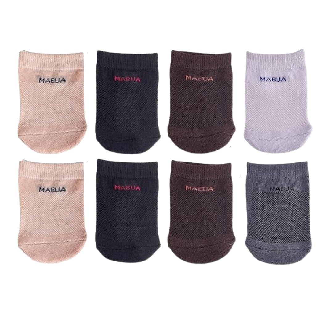 MABUA8 Pairs Toe Socks Women No show Invisible Inside Shoes Non Skid Half Socks