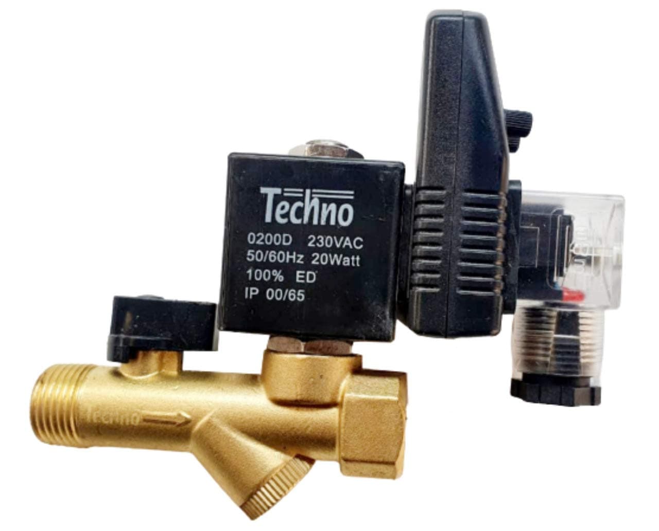 - Techno ADV 15T BRASS AUTO DRAIN VALVE +TIMER-I+ STRAINER SIZE-1/2"