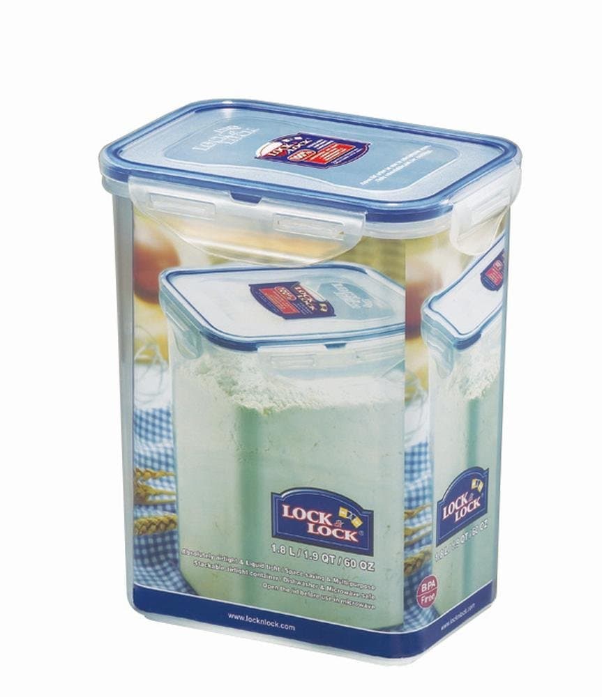Lock & Lock Rectangular Airtight Storage Container, 1.8 Litres, Set of 12, 151 x 108 x 185 mm/Transparent