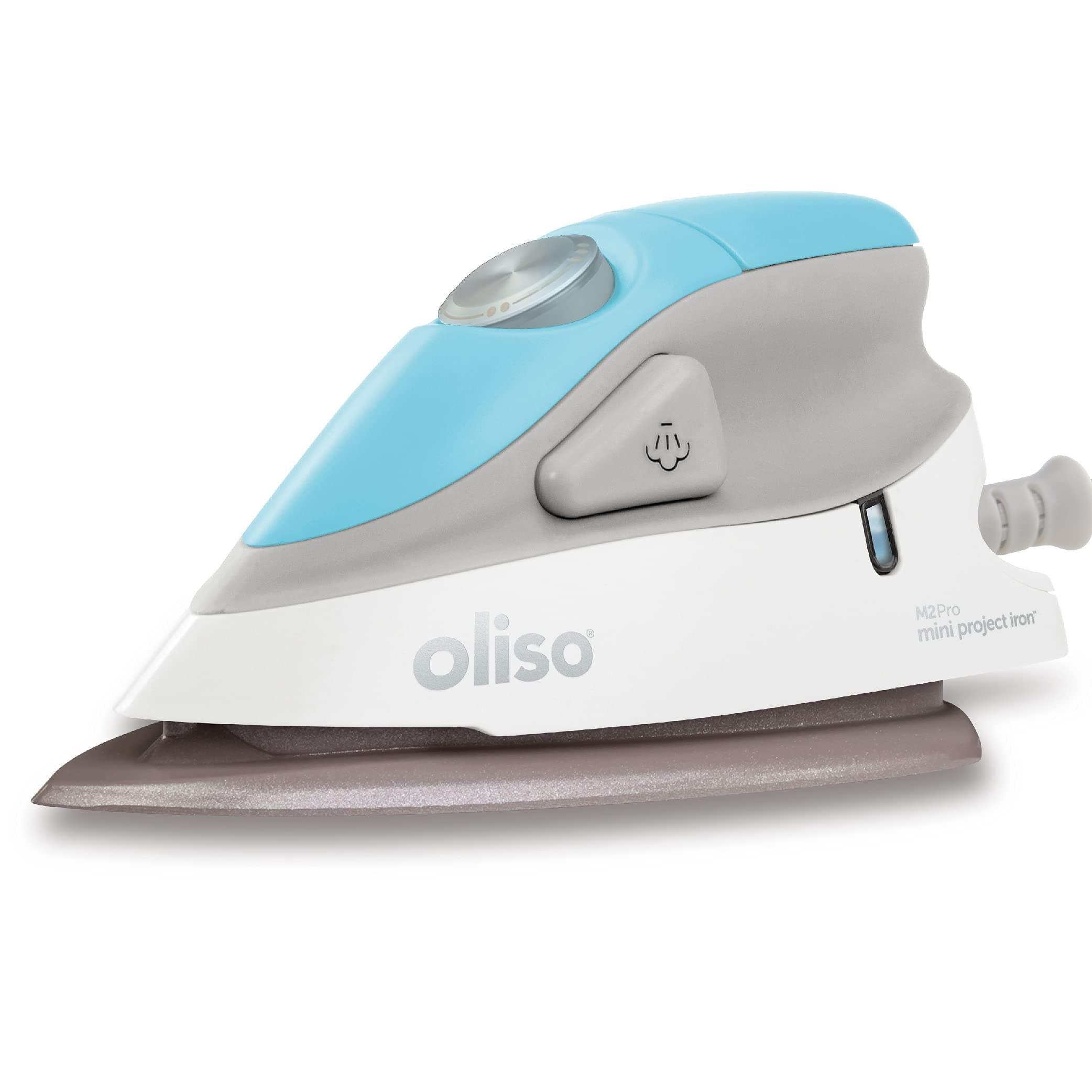 M2Pro Mini Steam Iron with Solemate® – 1000 Watt Dual Voltage Travel Iron for Sewing, Quilting, and Crafting – Ceramic Soleplate, Precision Tip – Turquoise