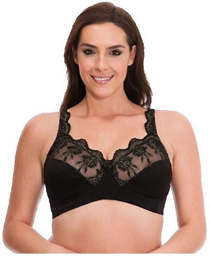 Valbonne Ladies Large Size Bra (36E, Black)