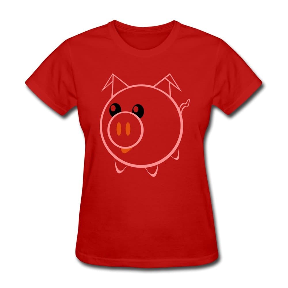 Keke Women's T-shirts Piggy Size M Red