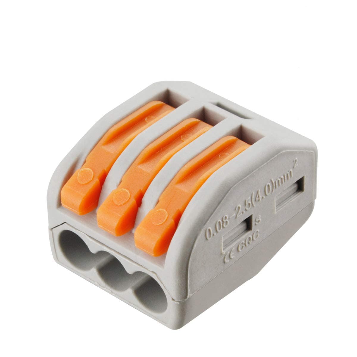 100 Pcs Lever Connectors Nuts 3 Conductor Combination Compact Wire Connectors Fast Connection Terminal 28-12 AWG Suitable for Multiple Types