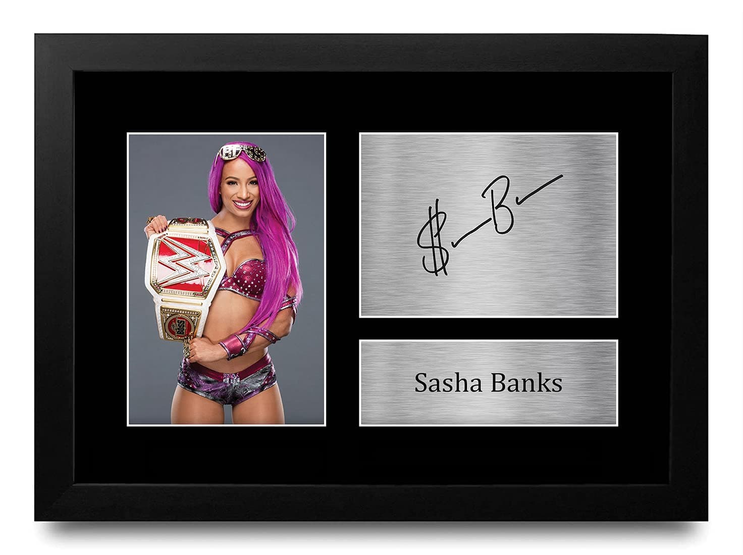 FR Sasha Banks Gift Signed FRAMED A4 Printed Autograph WWE Wrestling Gifts Print Photo Picture Display