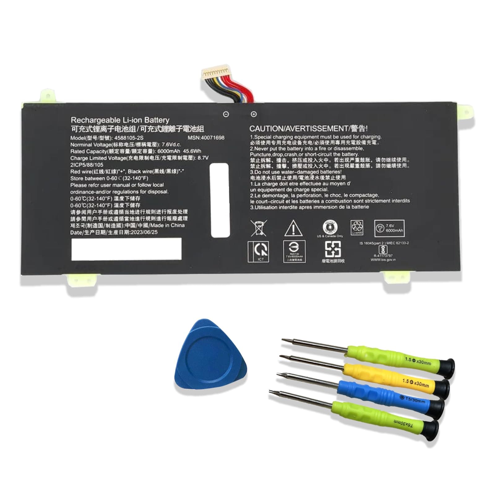 4588105-2S 4588106-2S Laptop Battery Replacement for Dynabook Satellite Pro C40-J C40-G C50-H-108 C50D-B-115 for Medion Akoya E15403 30027586 Series 40072215 4588105-2S 4588106 7.6V/45.6Wh