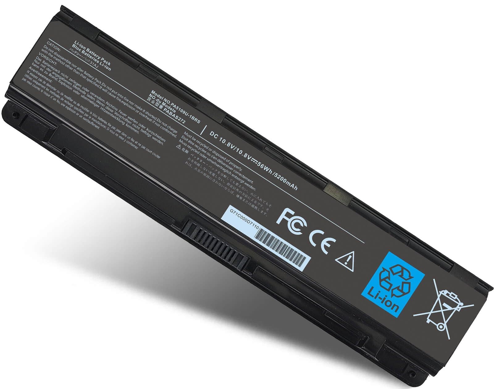 PA5109U-1BRS PABAS272 Battery for Toshiba Satellite S75-B C75 C75D-B C75D-C C55 C75D-B7100 C75D-B7304 C75D-A7223 L75-B7150 L75D-A7284 S75-A7334 C55D-A5381 C55-A5135 C55-A5172 PA5110U-1BRS PA5108U-1BRS