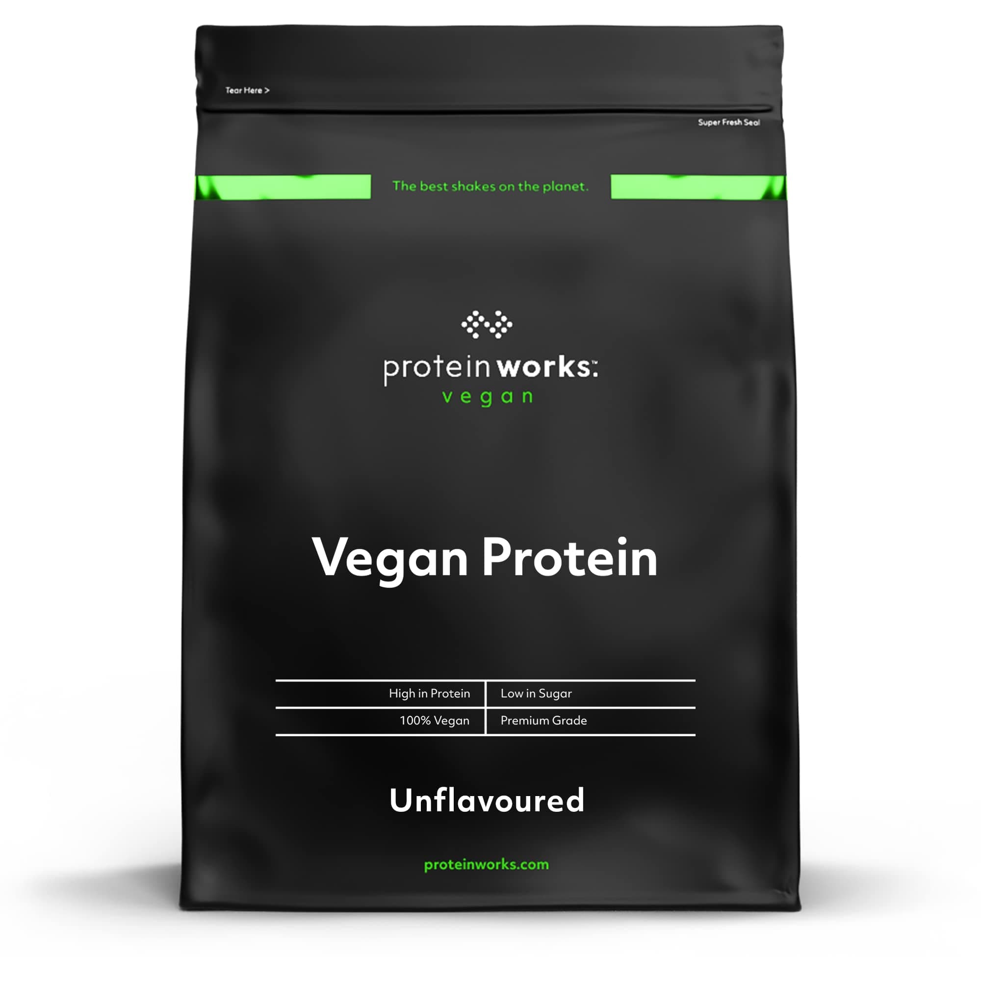 Protein Works - Vegan Protein Powder, Unflavoured, 16 Servings, 100% Plant Based & Natural, Premium Multi-Protein Blend, Low Fat Shake, Low Calorie Shake, 500g