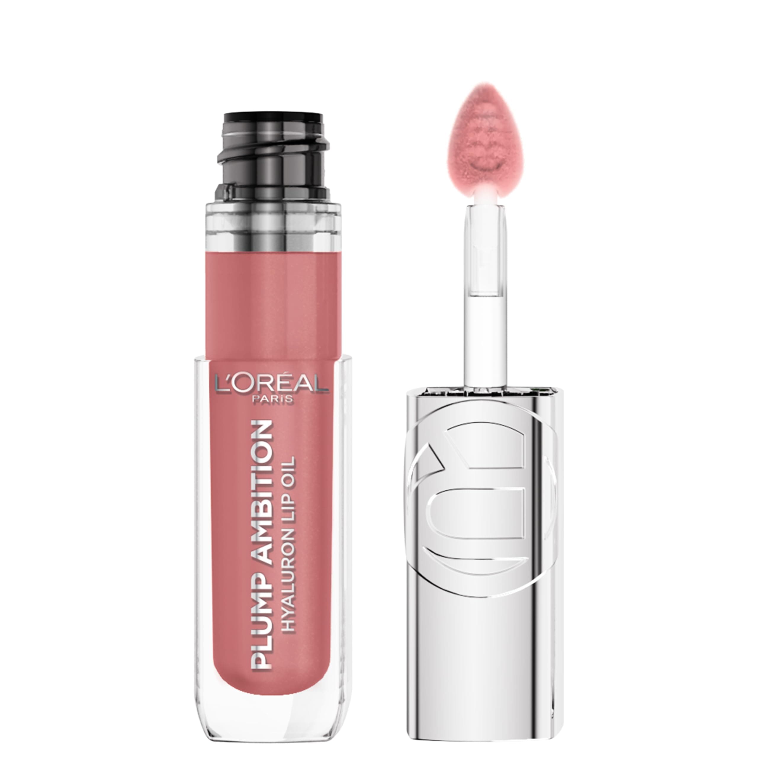 Plump Ambition Hyaluron Lip Oil, 24 HR Lip Gloss with Hyaluronic Acid, Volumizing Formula with Glass-Like Shine, Worth It 601, 0.16 Fl Oz