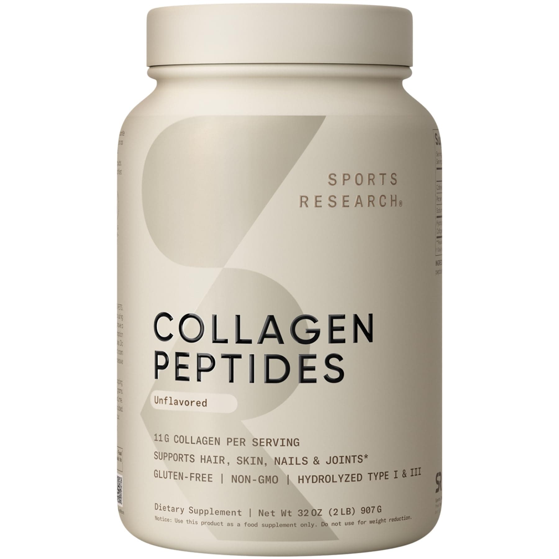 Collagen Peptides - Hydrolyzed Type 1 & 3 Collagen Powder Protein Supplement for Healthy Skin, Nails, & Joints - Easy Mixing Vital Nutrients & Proteins, Collagen for Women & Men