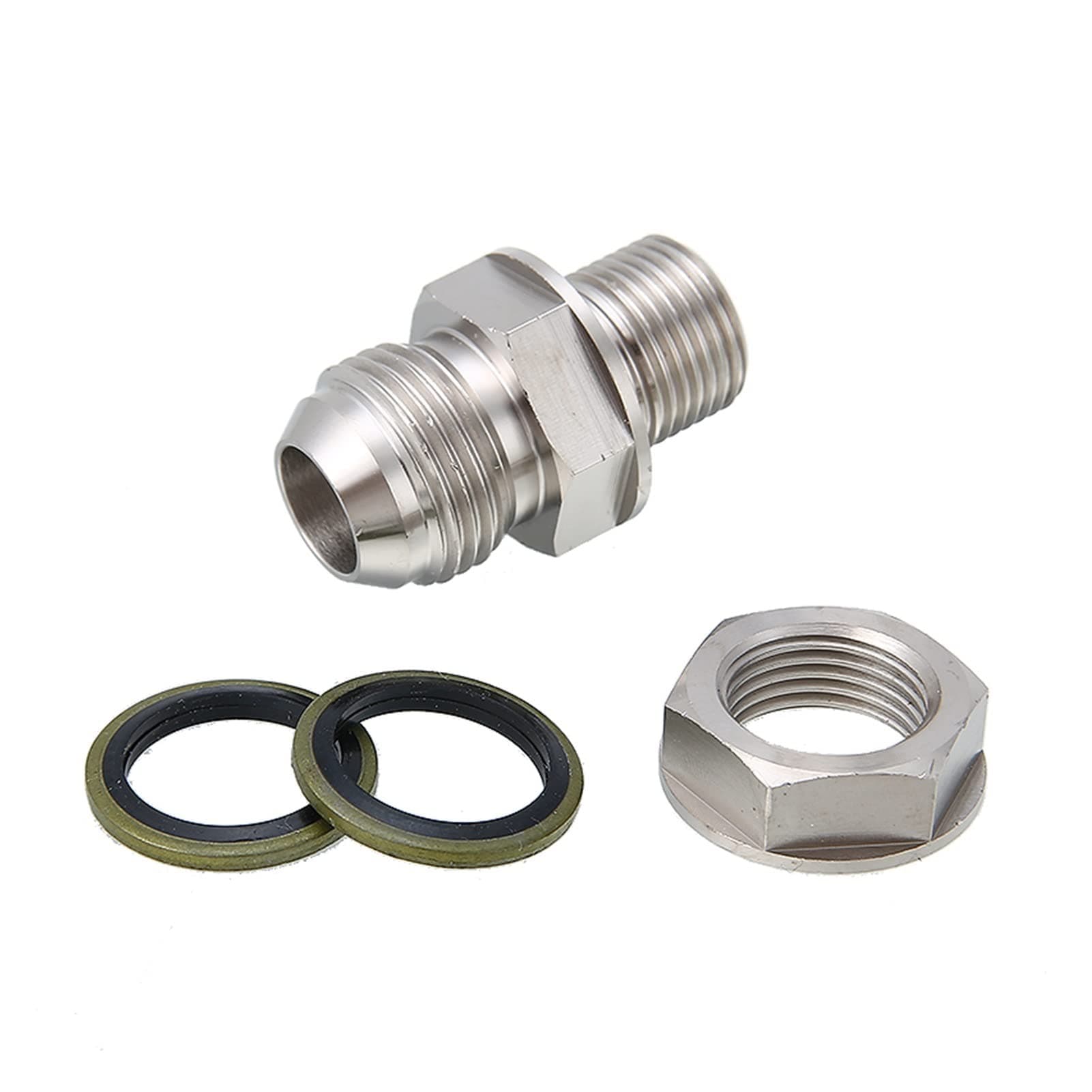 LIPING Toto Department Store 1pc Fit For Car Auto Turbo Steel Oil Pan Return Drain Adapter Bung Fitting Gasket With NBR Oil Seal 10AN-M18x1.5mm Repair Parts