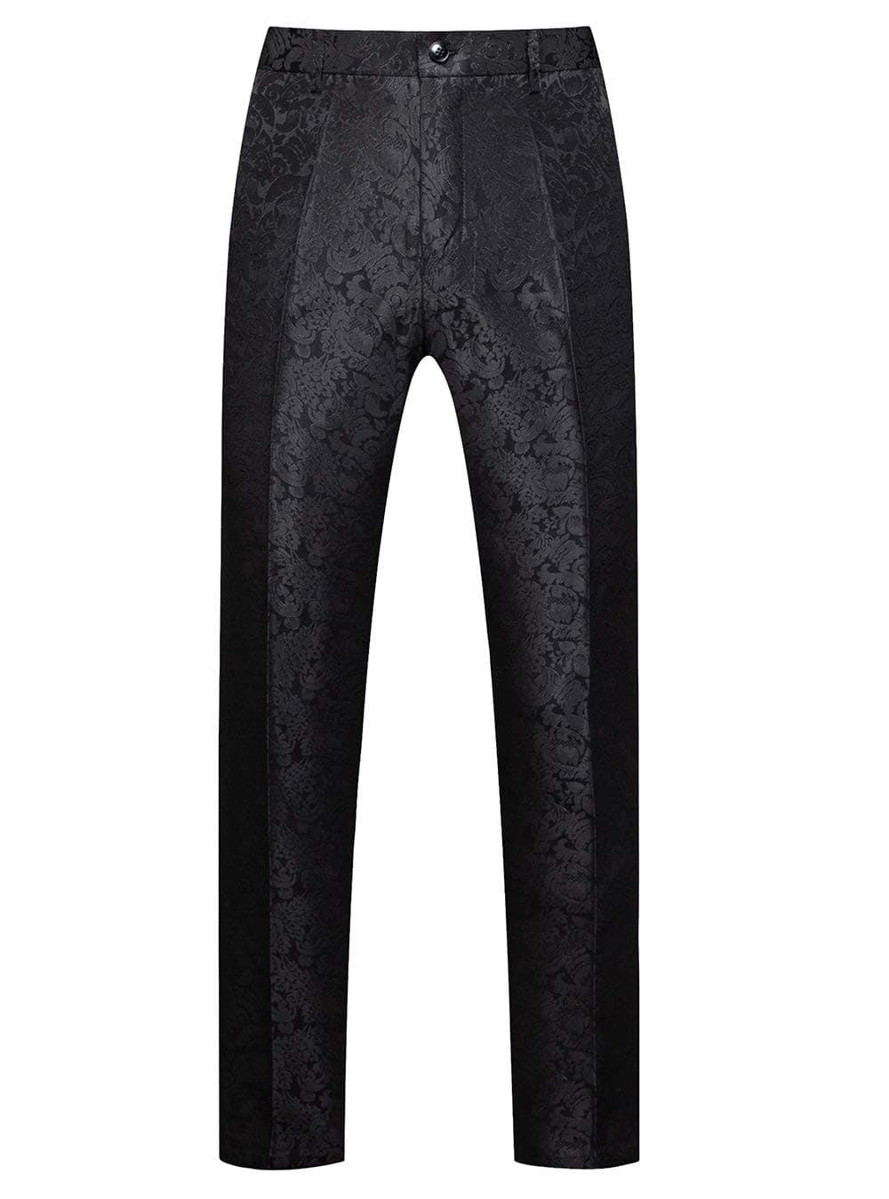 Mens Tuxedo Suit Pants for Wedding Party Jacquard Floral Design