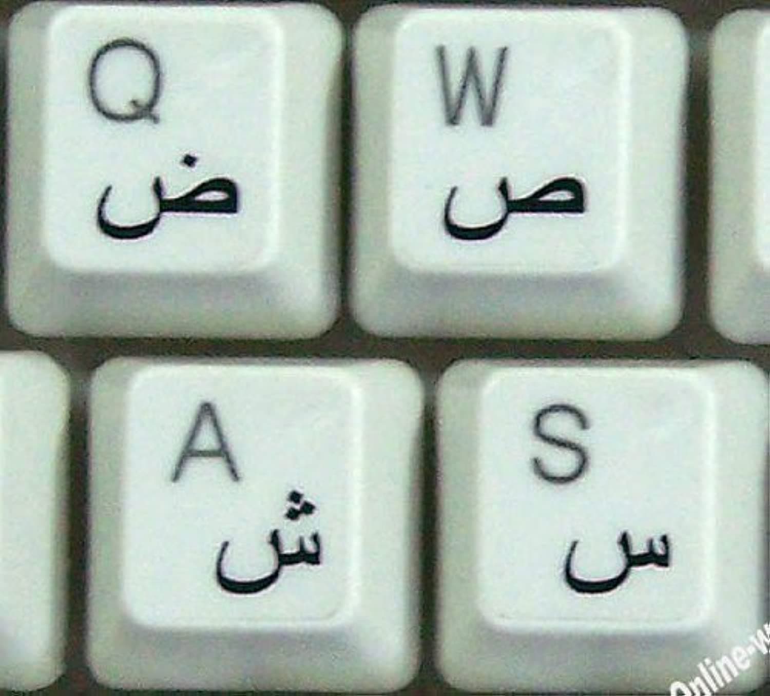 Online-Welcome ARABIC STICKERS FOR KEYBOARD WITH BLACK LETTERS TRANSPARENT FOR COMPUTER LAPTOPS DESKTOP