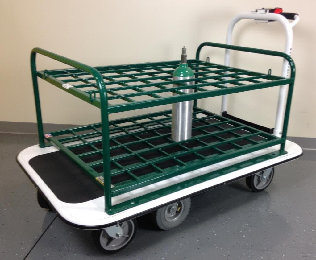 Electro Kinetic Technologies, Pony Express Motorized Medical Cylinder Cart, Holds 48 Cylinders MGC-XL48