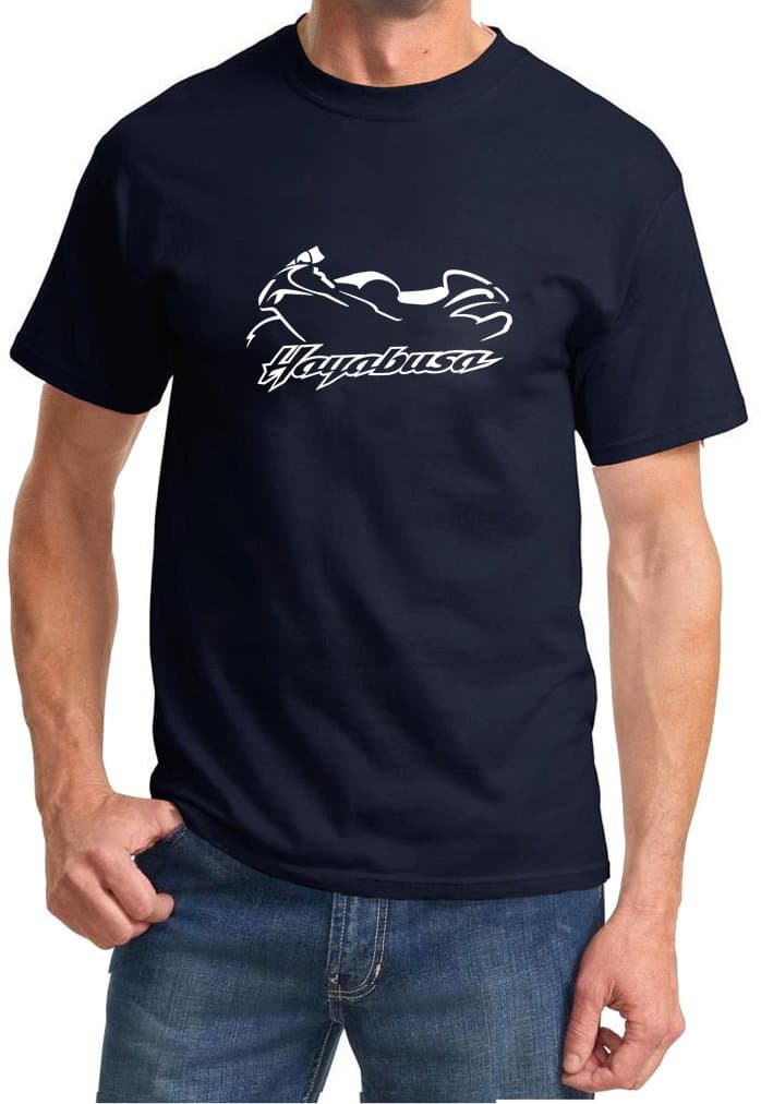 Suzuki Hayabusa Motorcycle Classic Outline Design Tshirt 2XL navy blue