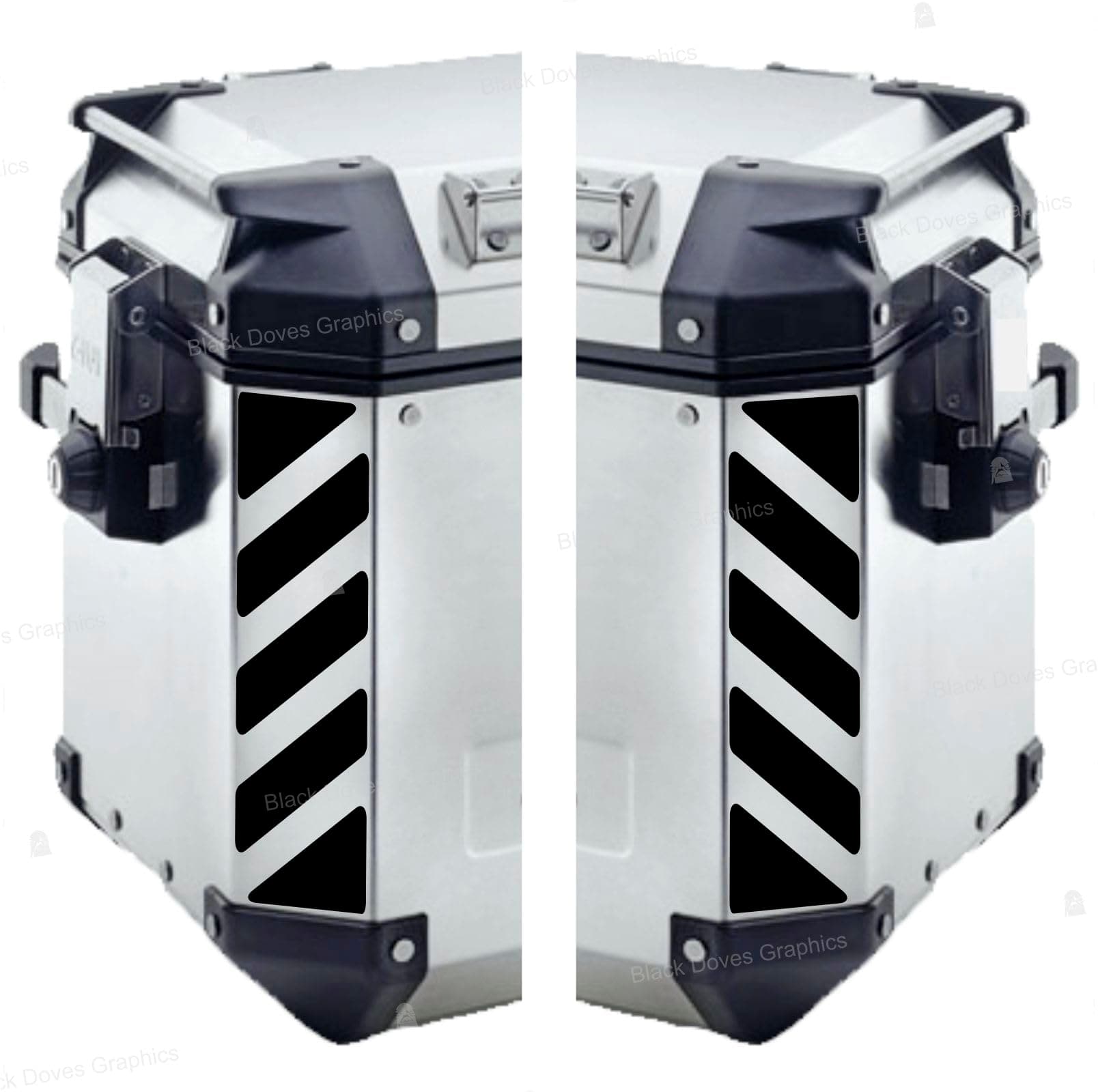 2pcs Adhesive Reflective GIVI Trekker Outback 37 48L SIDE Panniers (Black 071)