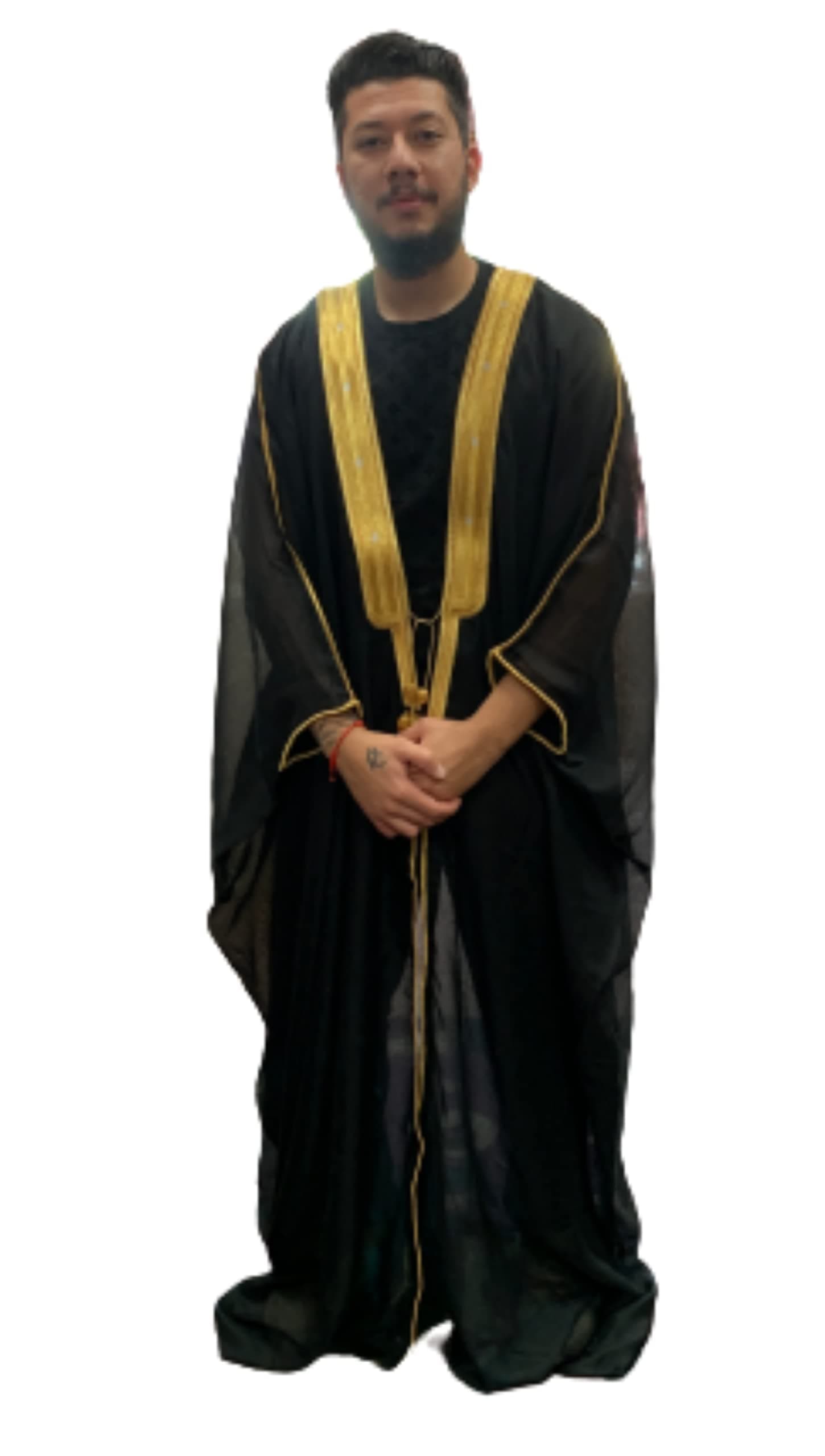 AL AMIRA Men’s Arabian Bisht Cloak Arab Dress Thobe Islam Robe Eid Jacket Wedding.