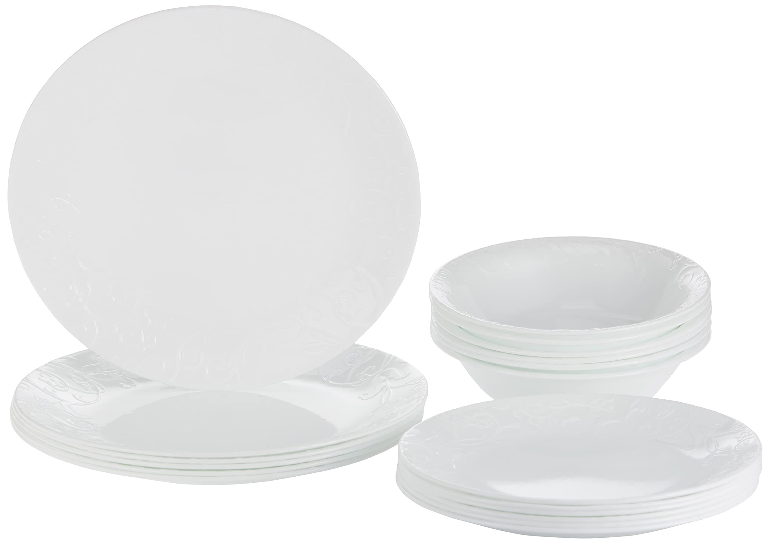 CorelleBella Faenza 18 Piece Dinnerware Set - White