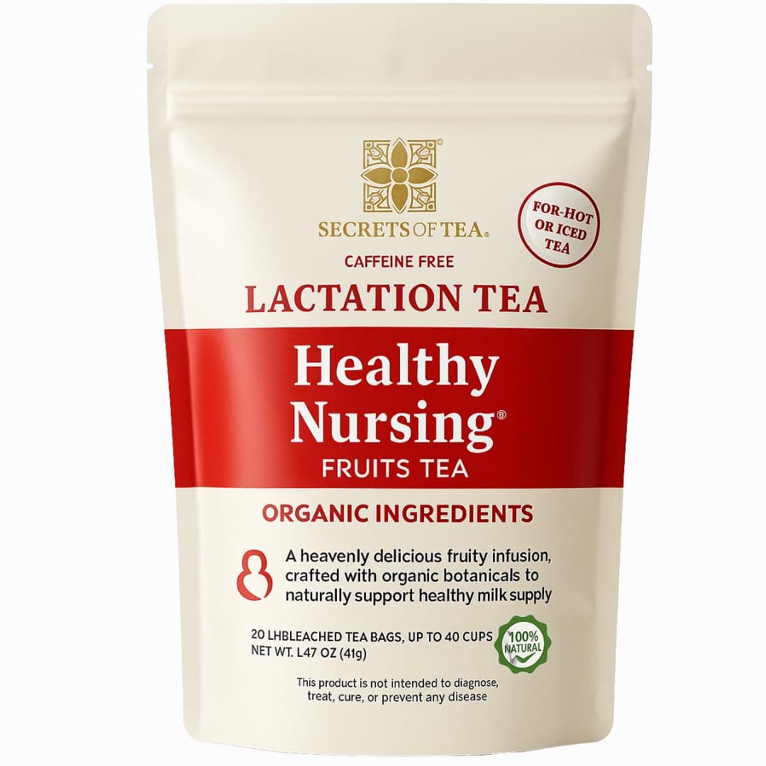Secrets Of Tea Healthy Lactation Tea for Breastfeeding Moms, Natural USDA Organic Caffeine-Free Nursing Tea for Increased Breast Milk, Lactation Support for Women, Fruits Flavor - 20 Count(1 Pack)