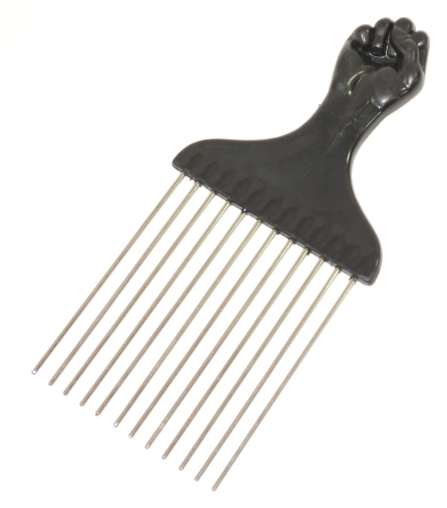 Fist Handle design Metal teeth Afro Hair Comb. Strong and resilient.