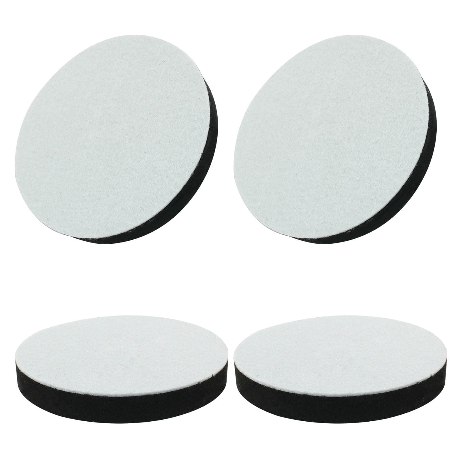 4 Pcs Round Furniture Bed Risers, Self-Adhesive Sofa Tables Risers Adds 1/2" Height with Felt Pad (Black, 4.72" Width)