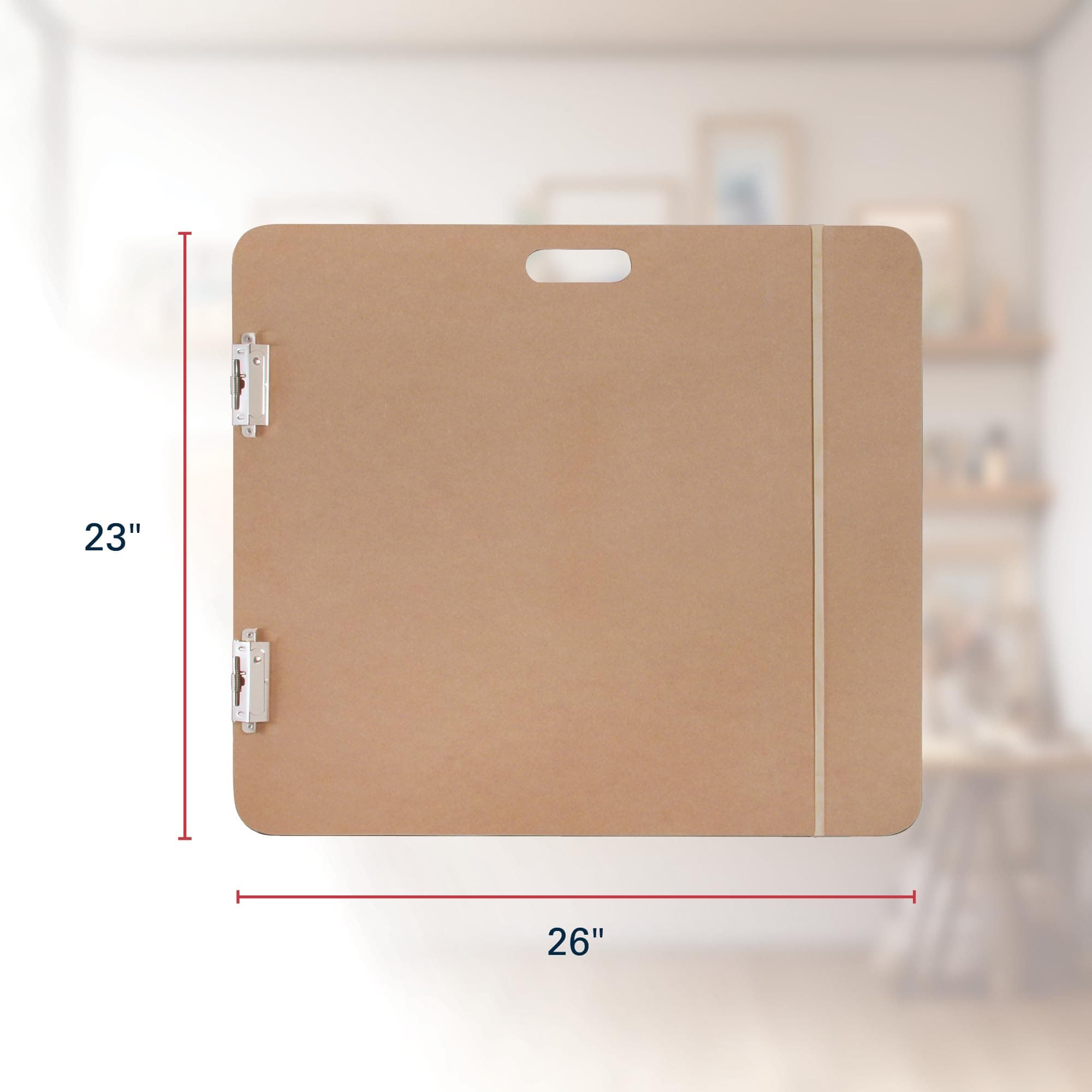Saunders 05607 Recycled Hardboard Sketchboard - Brown, 23 in. x 26 in. Clipboard with Built-in Handle - Solid Drawing Board for Artists, Students, and Creatives