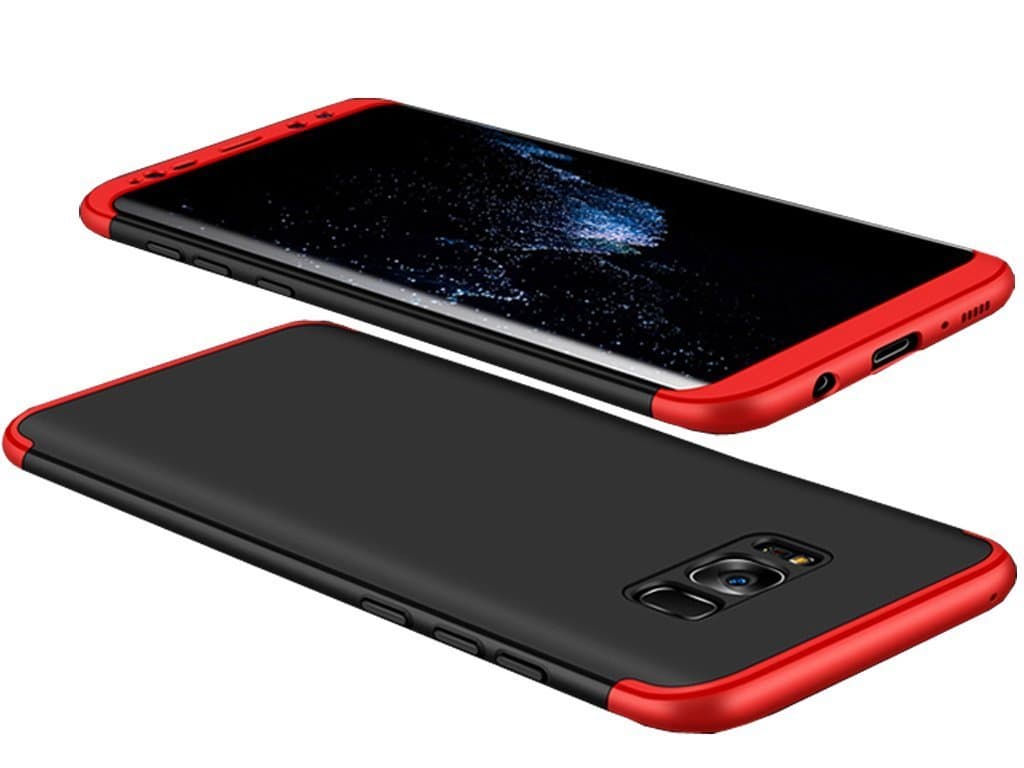Trimanav Back Cover for Samsung S8 (Black, Red, Shock Proof, Plastic)