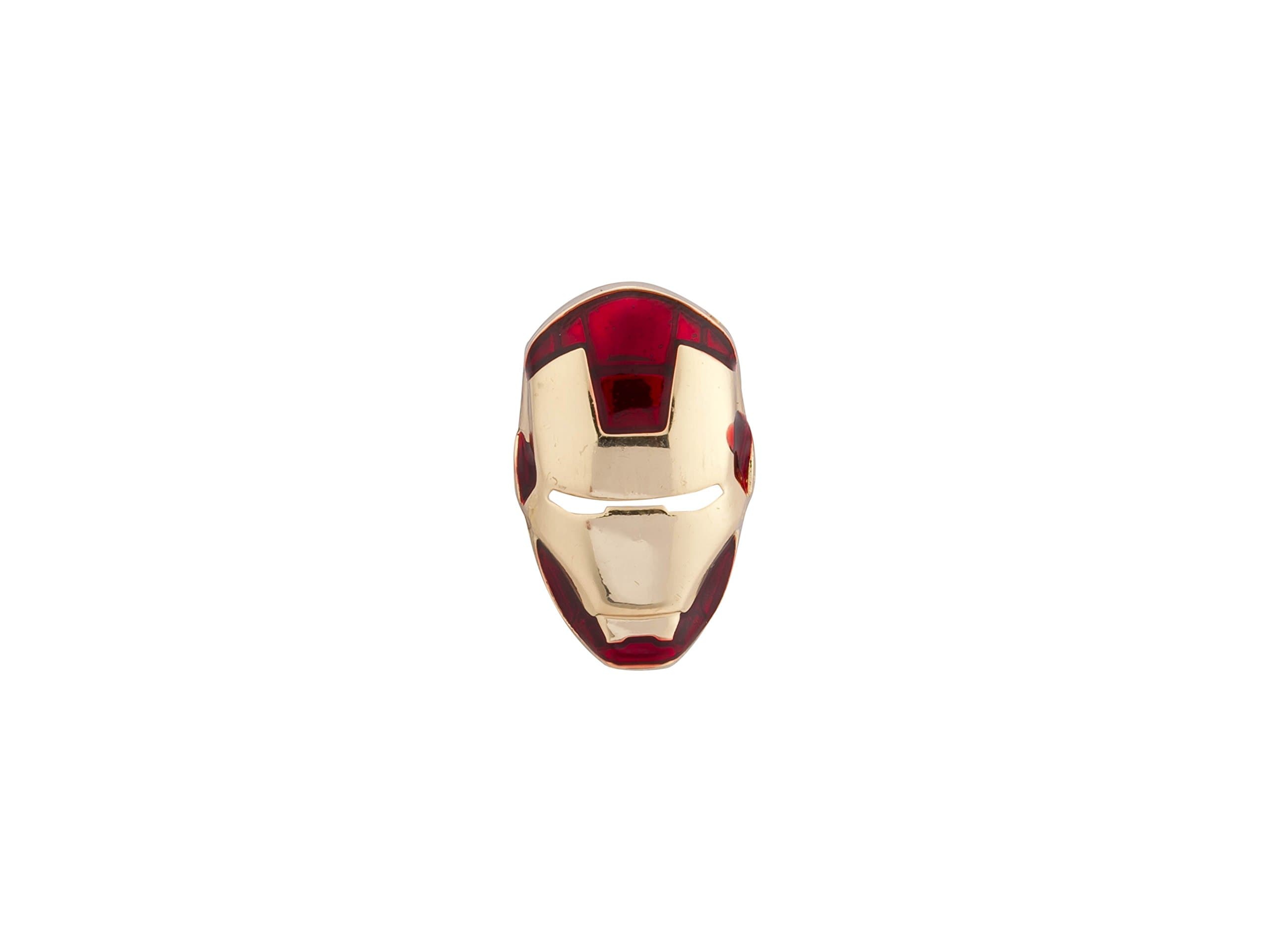 Knighthood Men's Red Superhero Head Lapel Pin Red