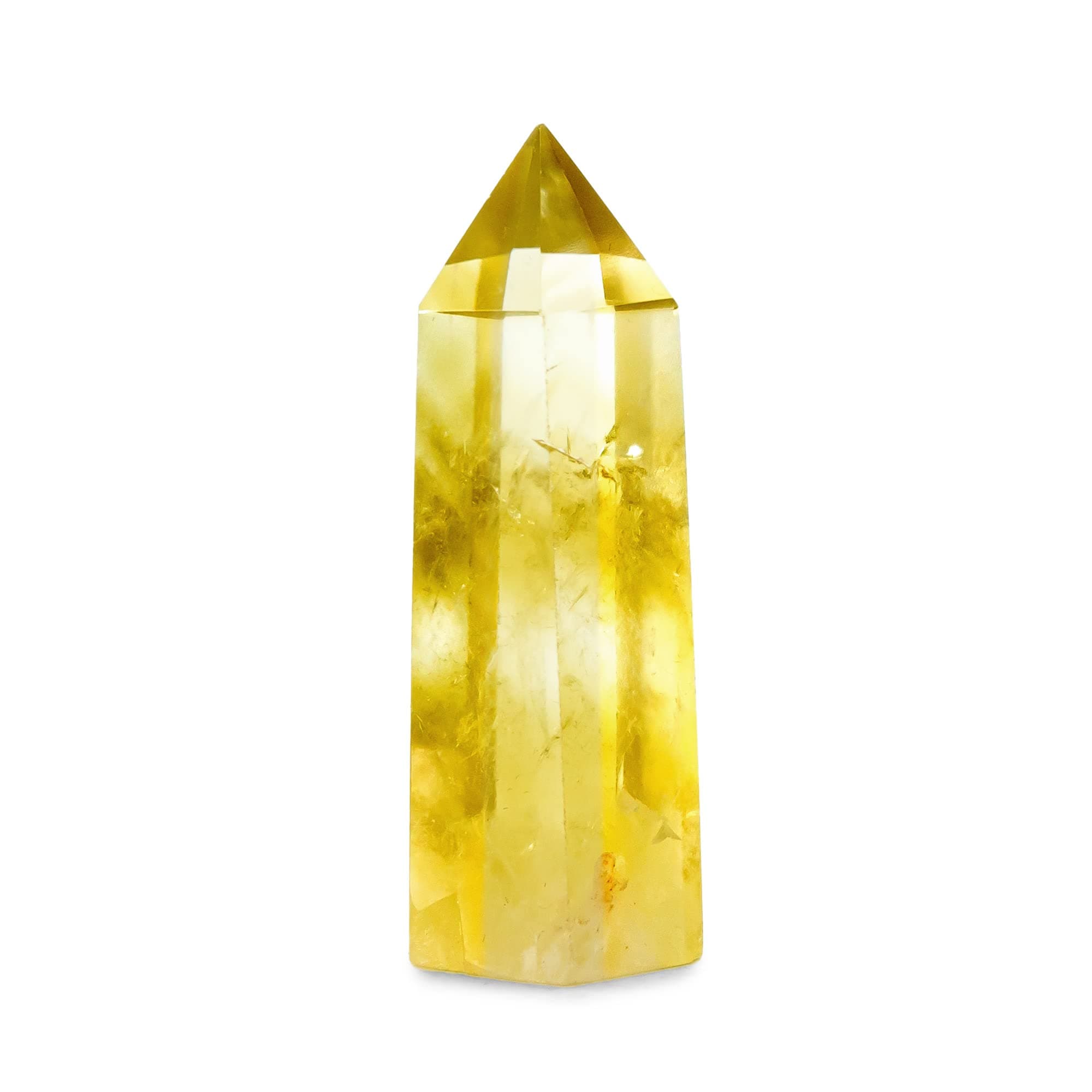 Yinglai Natural Citrine Healing Crystal Wands , 6 Hexagonal Pointed Faceted Prism Natural Quartz Gemstone, 2" Single Point Wands for Reiki, Chakra, Meditation, Collection, Gifts, Home Décor