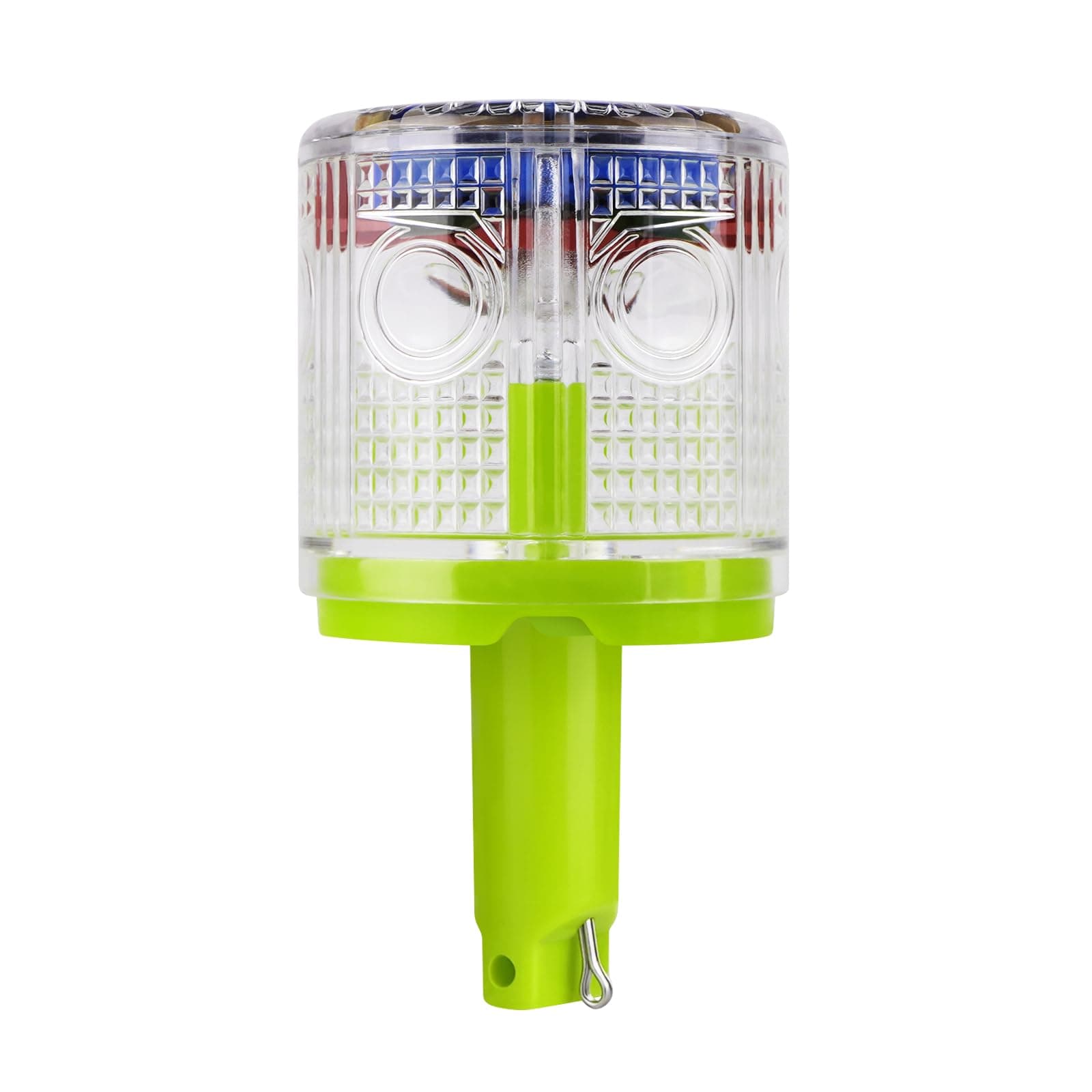 Aolyty Solar Strobe Warning Light 360 Degree Single Column Super Bright Waterproof IP48 for Construction Traffic Dock Marine Light Control Flashing (White)