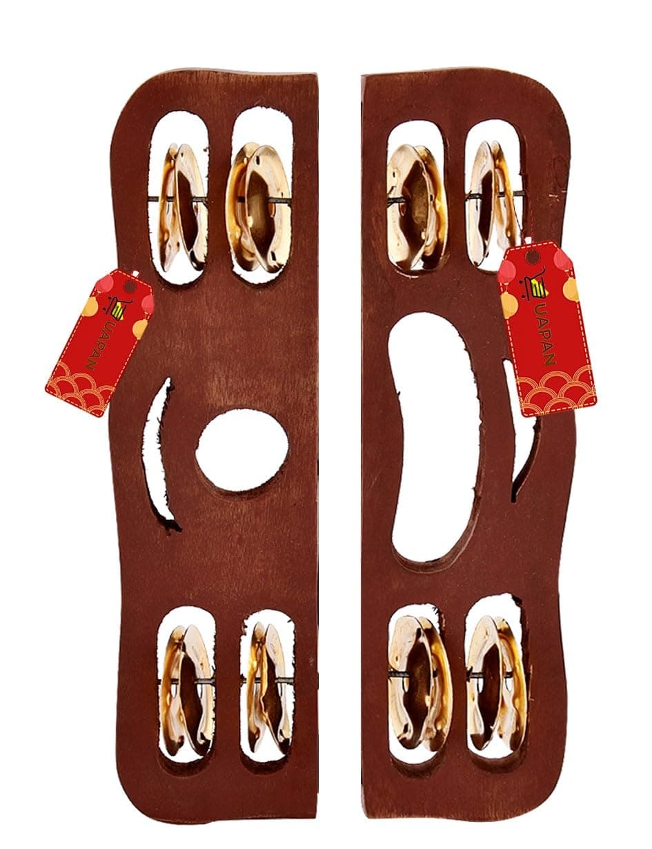 UAPAN wood Narad Muni Kartal for Kirtan I Bhajan Musical Instrument I Pair of 1