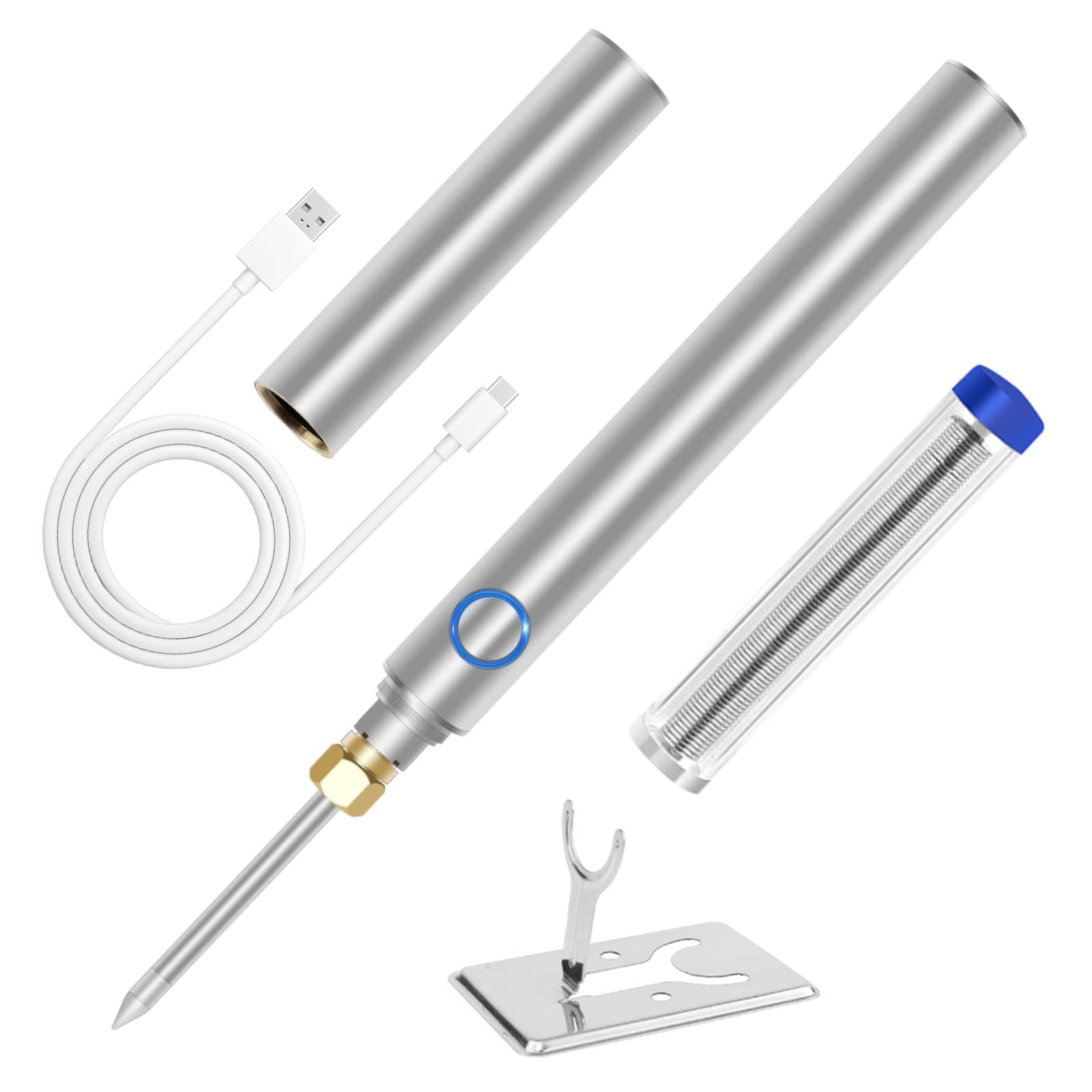 Cordless Soldering Iron Kit 1000mah USB Wireless Electric Soldering Iron Pen Portable Rechargeable for Home Appliance Repair Electronic Components DIY