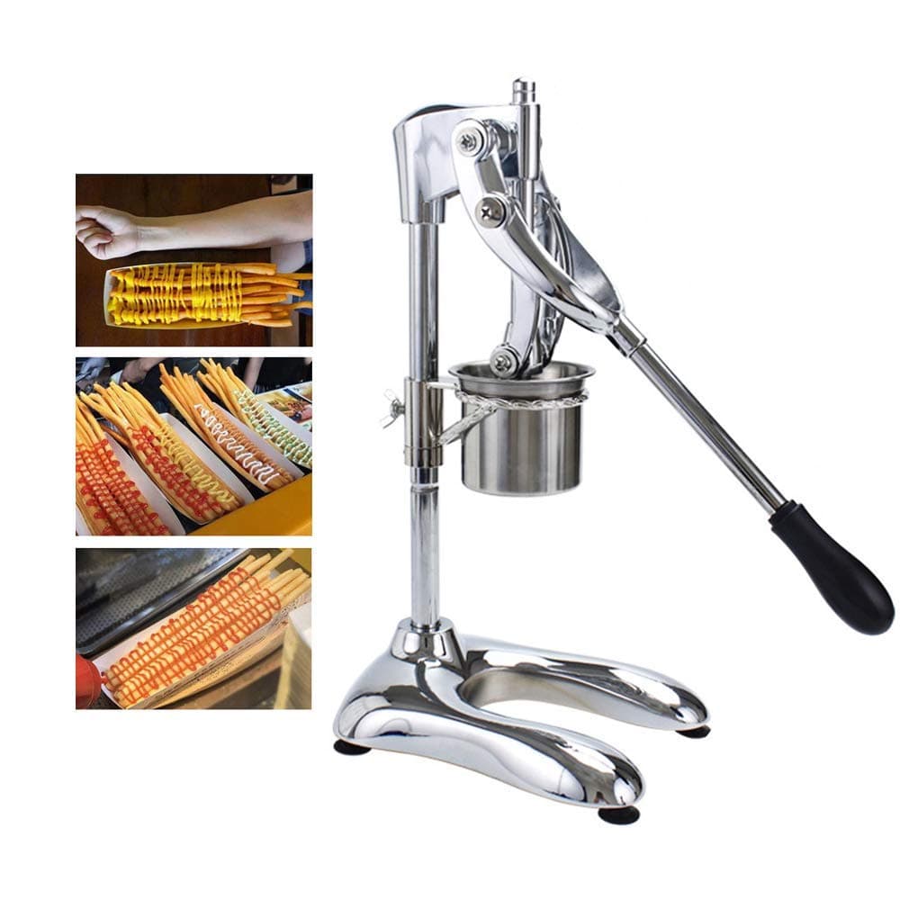 French Fries Squeezer 30 cm Manual Fries Extruder Commercial Stainless Steel Long Fried Potato Strips Squeezers French Fries Chips Cutters Extruding